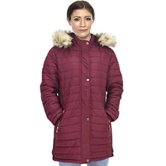 Fascitisu Jackets & Blazers - Women's Quilted Hooded Jacket with Faux Fur Trim NWOT